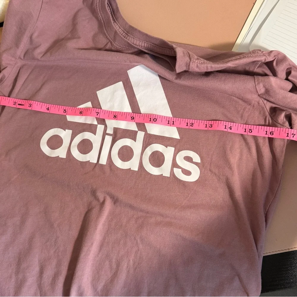 Adidas Women’s Pink/Mauve Logo Tee Size M Golf Athletic T-Shirt Casual Sporty - Picture 6 of 7